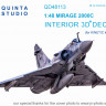 Quinta studio QD48113 Mirage 2000C (для модели Kinetic) 3D декаль интерьера кабины 1/48