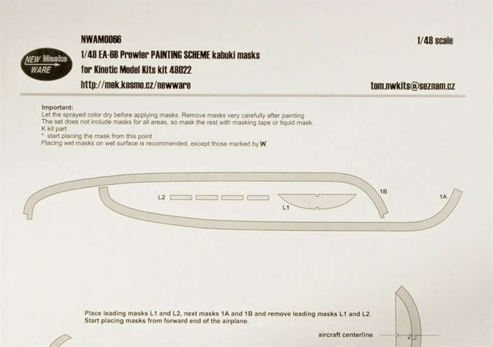 New Ware NWA-M0066 1/48 Mask EA-6B Prowler PAINTING SCHEME (KIN)