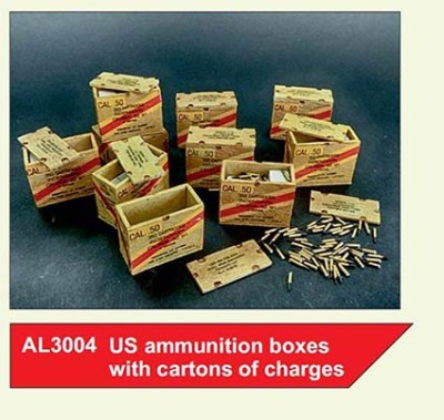 Plus model AL3004 1/32 US ammunition boxes w/ cartons of charges