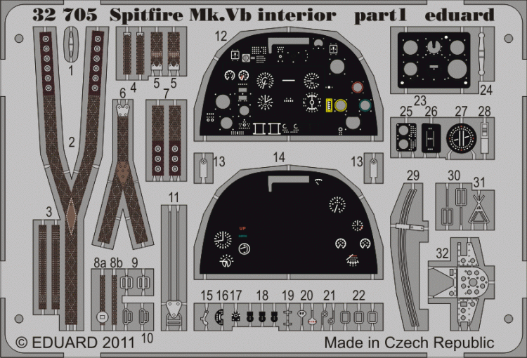 Eduard 32705 Spitfire Mk.Vb interior S.A.