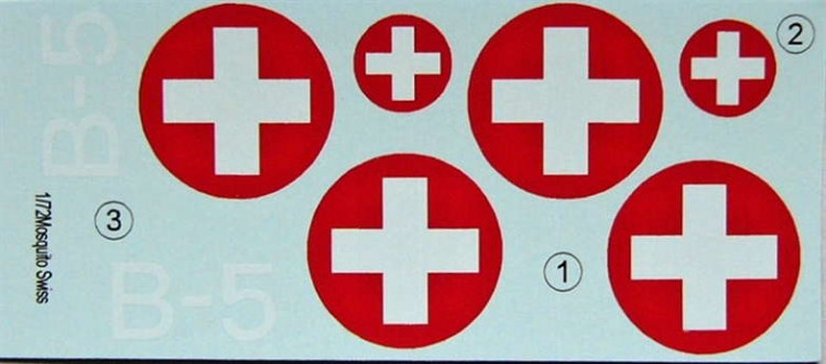 LF Model C7281 Decals Mosquito over Switzerland Part I.(HAS) 1/72