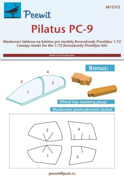 Peewit M72372 Canopy mask Pilatus PC-9 (KP) 1/72