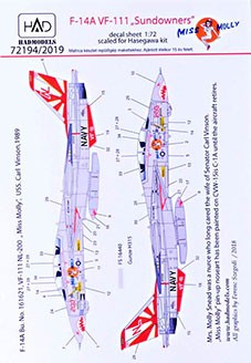 HAD 72194 Decal F-14A VF-111 'Sundowners' (HAS) 1/72