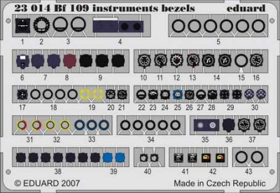 Eduard 23014 Bf 109 instruments bezels 1/24
