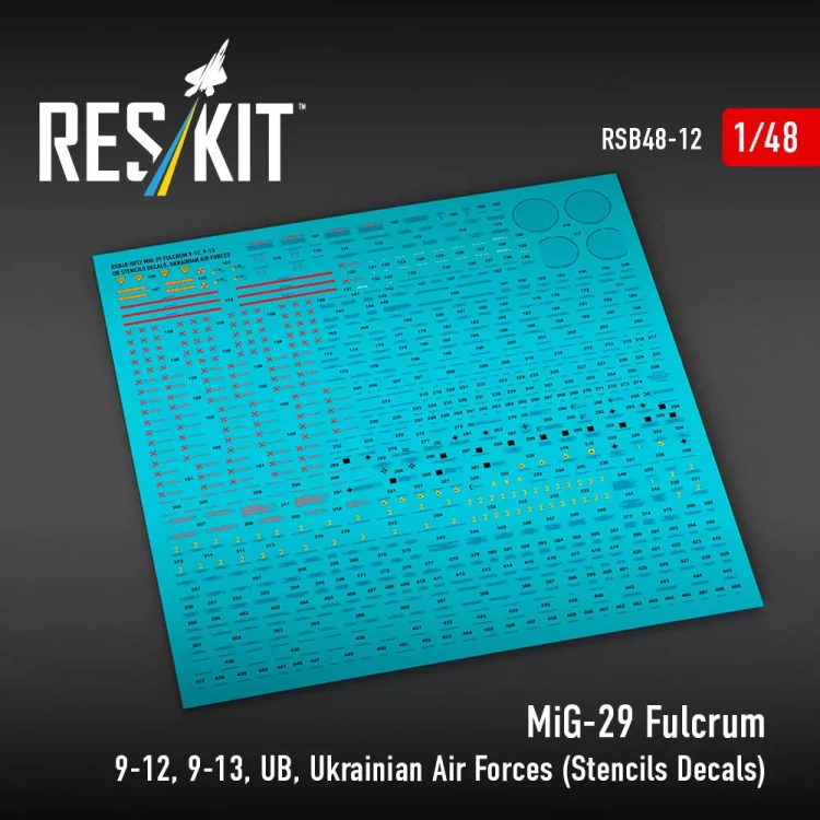 Reskit RSB48012 MiG-29 Fulcrum 9-12,9-13,UB, Ukrainian A.F. 1/48
