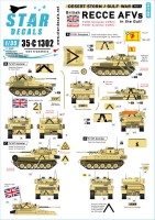 Star Decals 35-C1302 Desert Storm # 2.British Recce AFVs in the Gulf 1990-91. Operation Granby and Desert Sabre.FV101 Scorpion CVR(T) and FV107 Scimitar CVR(T) 1/35