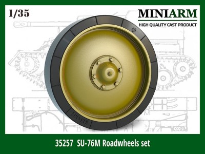 Miniarm 35257 Су-76 Комплект опорных катков (14шт+ запаска) 1/35