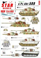 Star Decals 72-A1067 Pz.Kpfw.VI Tigers of sPzAbt 508. Tiger I and Tiger 2 on the Eastern Front 1/72