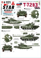 Star Decals 72-A1171 War in Ukraine # 23Russian T-72B3 in Mariupol 2022.T-72B3 obr. 2012 and obr. 2016 1/72