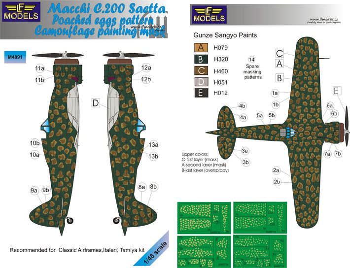 Lf Model M4891 Mask Macchi C.200 Saetta Tropical snake patt. 1/48