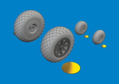 Eduard 6481134 BRASSIN P-40N wheels diamond tread (EDU) 1/48