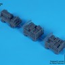 Black Dog A20001 Airport tow truck + baggage carts (3D-Printed) 1/200