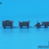 Black Dog A20001 Airport tow truck + baggage carts (3D-Printed) 1/200