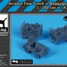 Black Dog A20001 Airport tow truck + baggage carts (3D-Printed) 1/200