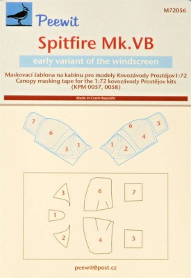 Peewit PW-M72056 1/72 Canopy mask Spitfire Mk.VB (KP)