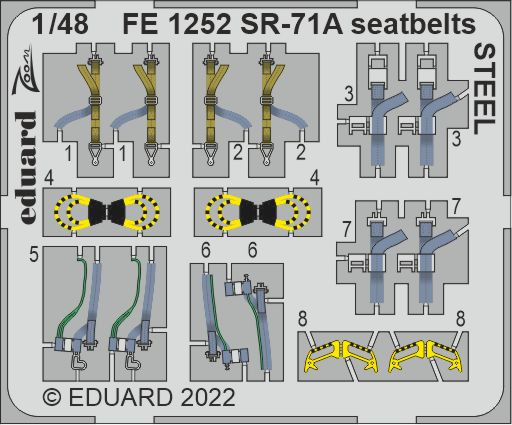 Eduard FE1252 SR-71A seatbelts STEEL (REV) 1/48