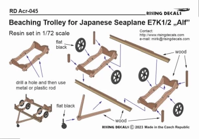 Rising Decals ACR045 Beaching Trolley for E7K1/2 Alf (resin set) 1/72