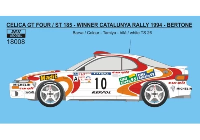 Reji Model 18008 Decal Celica ST185 Rally Catalunya 1994 1/18