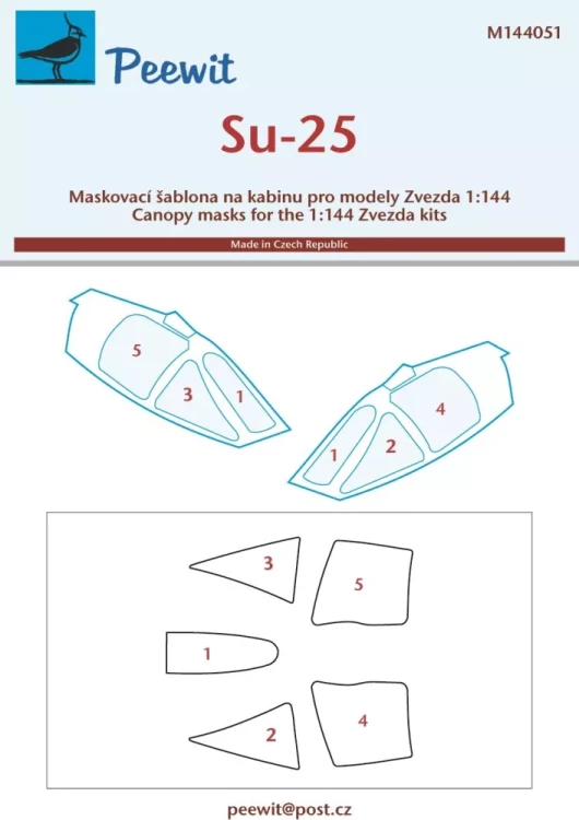 Peewit M144051 Canopy mask Sukhois SU-25 (ZVE) 1/144