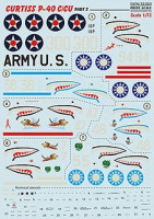 Print Scale 72-323 Curtiss P-40 C/CU - part 2 (wet decals) 1/72