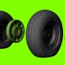 Lf Model 3D3204 Mustang's weighted wheels - block tread 1/32