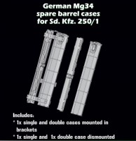 SBS Model 3D027 German MG34 spare barrel cases Sd.Kfz.250/1 1/35