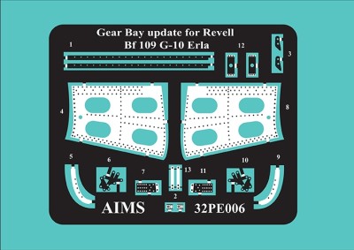 Aims AIMS32PE06 Messerschmitt Bf-109G-6/Bf-109G-10 Erla Gear bay update set (designed to be used with Revell kits) 1/32