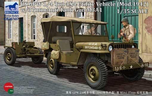Bronco CB35107 Ford GPW (mod. 1942) w/37 mm M3A1 gun 1/35
