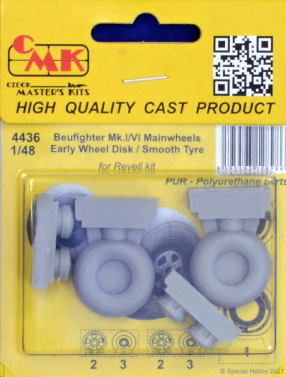 CMK 4436 Beaufighter Mk.I/VI Mainwheels early, smooth 1/48
