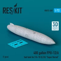 Reskit U72249 480 gallon FPU-12/A fuel tank F/A-18 (E,F,G) 1/72