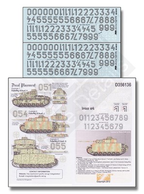 Echelon FD D356136 Generic LSSAH Turret Numbers for Medium Panzers - Kursk 1943 1/35