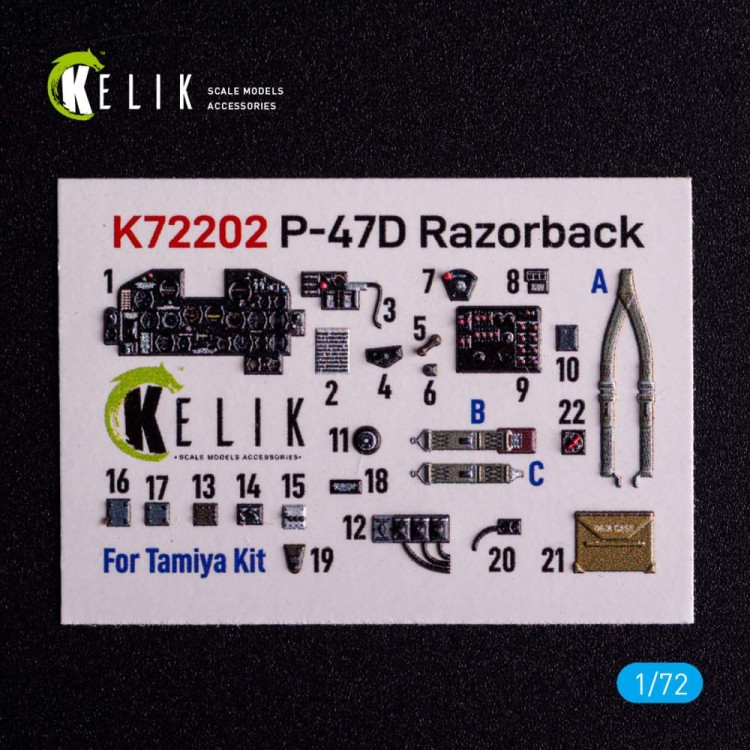 Reskit K72202 P-47D Razorback - interior 3D (TAM) 1/72