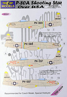 Lf Model C3247 Decals P-80A Shooting Star over USA 1/32