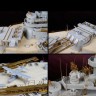 Mk1 Design MD-20008 USS Iowa BB-61 DX PACK Full Wooden Deck / 23 Large sized Brass Photo Etched Part / 1 Pre-painted Photo Etched Part / 272 Brass Metal Parts / 35 Resin Parts / 50Cm Chain 1/200