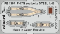 Eduard FE1307 P-47N seatbelts STEEL (ACAD) 1/48
