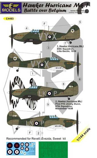 Lf Model C4493 Decals H.Hurricane Mk.I (Battle over Belgium 1/144