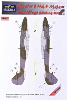 Lf Model M7256 Mask Gloster F.Mk.4 Meteor Camoufl.painting 1/72