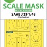 Art Scale 200-M48041 Saab J-29B 'Tunnan' wheels and canopy frame paint masks (inside and outside) 1/48
