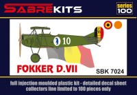 Sabre Kits SBK7024 Fokker D.VII (the Netherlands, Belgium) ex-MAC, new decals 1/72