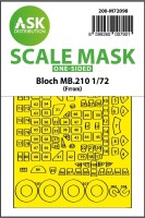 Art Scale 200-M72098 Bloch MB.210 external self-adhesive fit mask for FRROM / Special Hobby 1/72