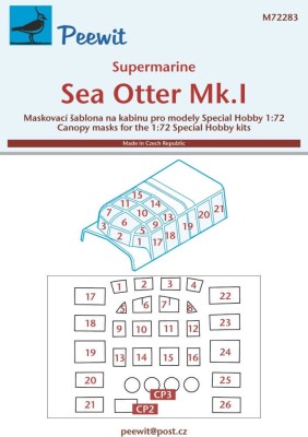 Peewit M72283 Canopy mask Sea Otter Mk.I (SP.HOBBY) 1/72
