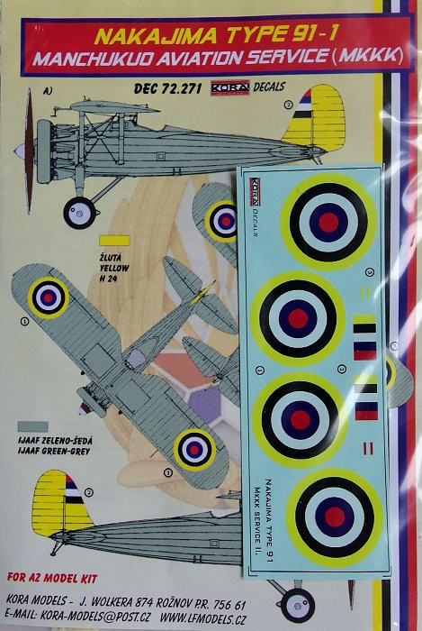Kora Model DEC72271 Nakajima Type 91-1 (Manch.Aviat.Serv.) декали декали 1/72