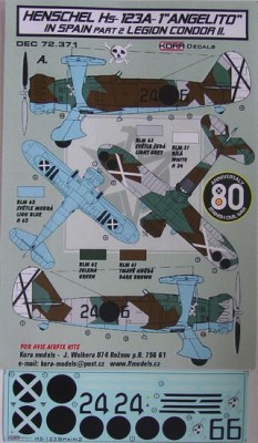 Kora Model DEC72371 Hs-123A-1 'Angelito' in Spain Vol.2 декали декали 1/72