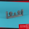 Armory ARAW14320 Consolidated B-24 Liberator / PB4Y Privateer wheels with weighted tires, cross thread (FS) & hubcaps 1/144