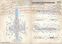 Print Scale 72-414 Lockheed F-104 Starfighter technical stencils 1/72