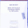 Quickboost QB48 837 MiG-25 foxbat landing lights (ICM/REV) 1/48