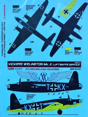 Kora Model MD48013 Mask V.Wellington Mk.IC Luftwaffe service II 1/48
