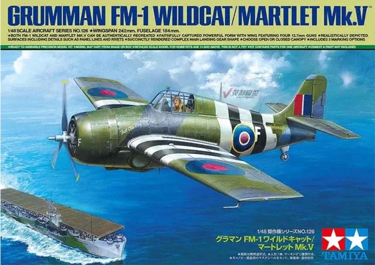 Tamiya 61126 Grumman FM-1 Wildcat/Martlet Mk.V Fighter 1/48