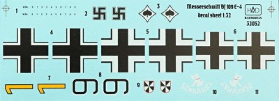 HAD 32052 Decal Messerschmitt Bf 109 E-4 (2x camo) 1/32