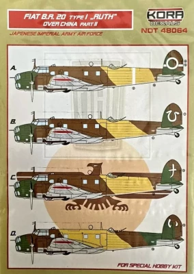 Kora Model 48064 Decals Fiat BR.20 Ruth over China Part II 1/48